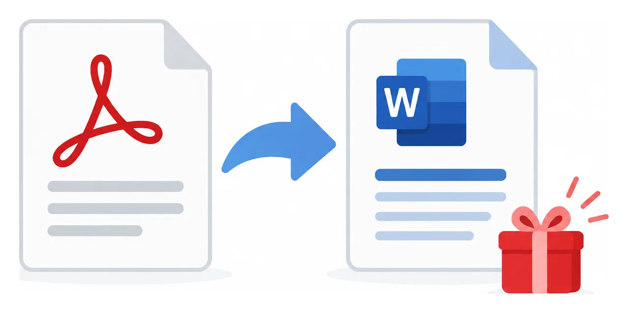 Ilustração da conversão gratuita de PDF para Word