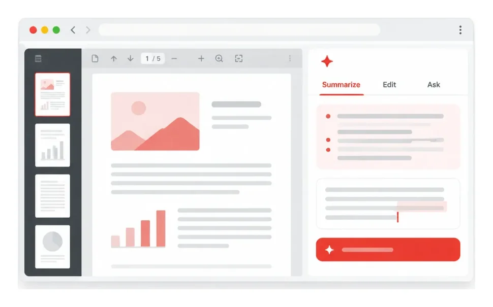 Ilustração de ferramentas gratuitas de IA para PDF que transformam o trabalho com documentos